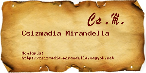 Csizmadia Mirandella névjegykártya
